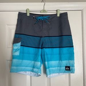 Blue and Gray Board Shorts